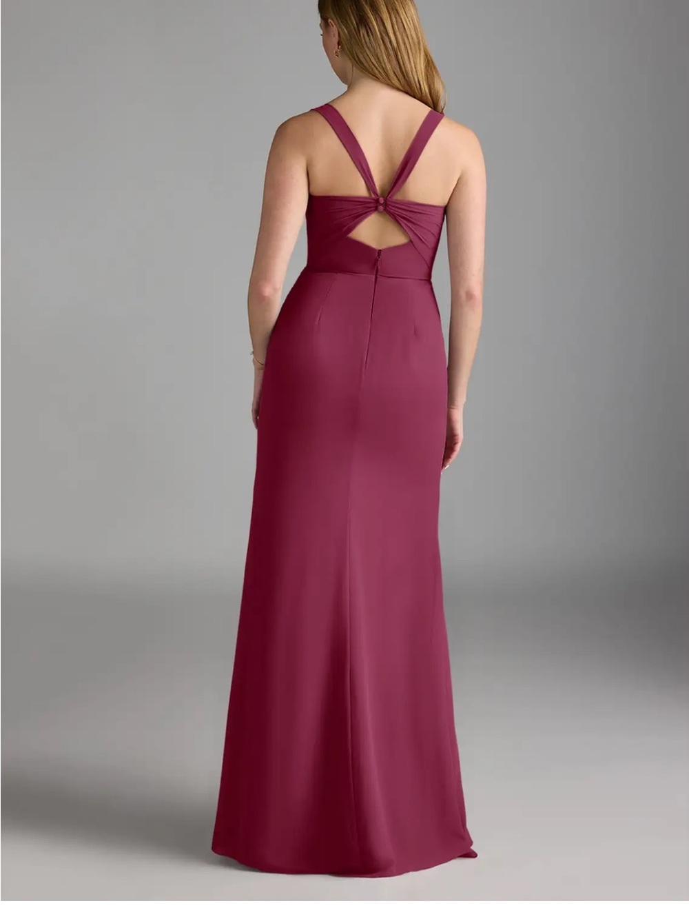 Azazie Mero Mulberry Square-Neck Dress - Picture 3 of 15